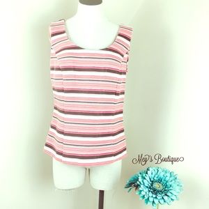 ⭐️Perfect Pink, Brown & White Summer Tank⭐️